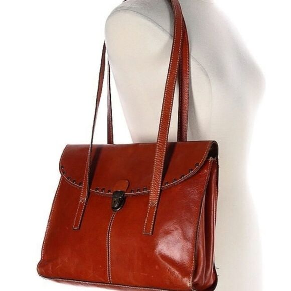 Patricia Nash Brown Leather Shoulder Bag Preloved Condition - Picture 4 of 12